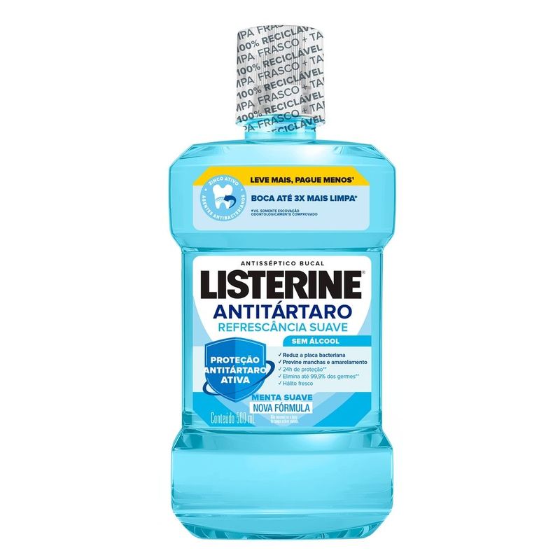 Listerine Antisséptico Antitartaro Zero Alcool 500ml