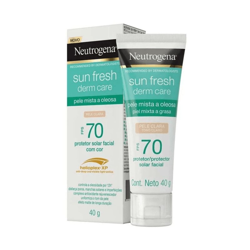 Protetor Solar Neutrogena Sun Fresh Facial Pele Clara Fps70 40g