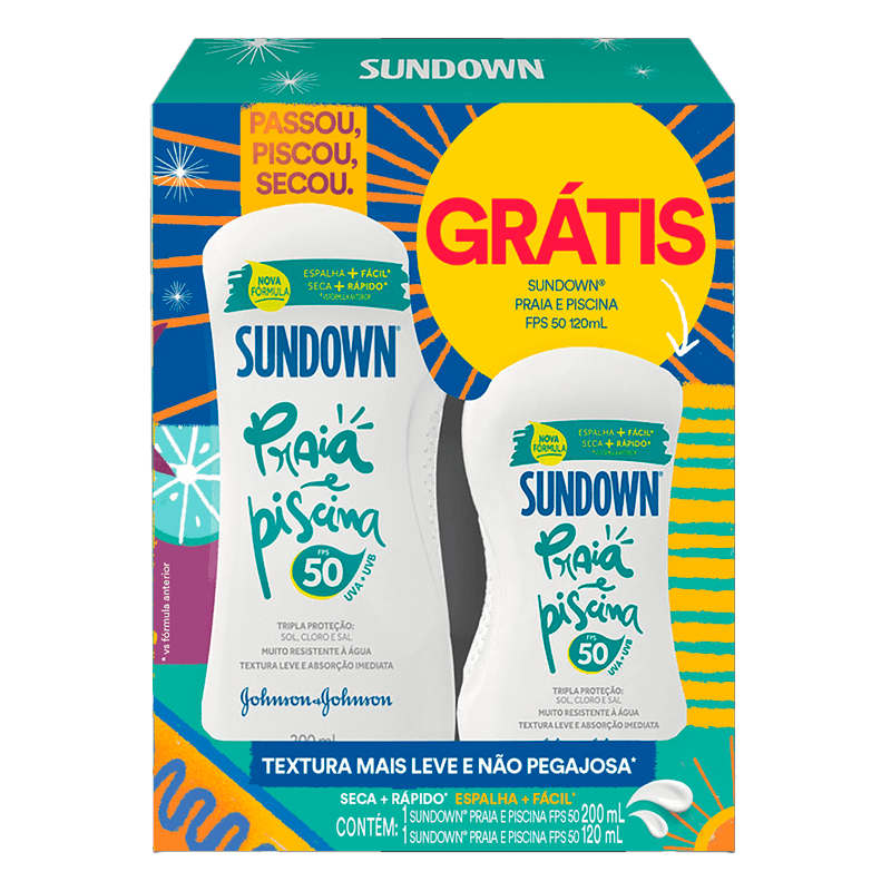 Pack Protetor Solar Sundown Fps50 200ml + Gratis Protetor Solar Sundown Fps50 120ml