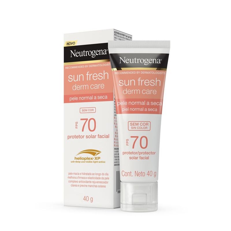 Protetor Solar Neutrogena Sun Fresh Facial S/cor Pele Normal A Seca Fps70 40g