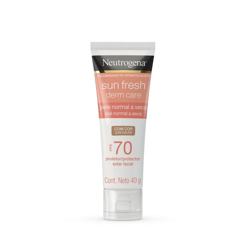 Protetor Solar Neutrogena Sun Fresh Facial c/cor Pele Normal A Seca Fps70 40g