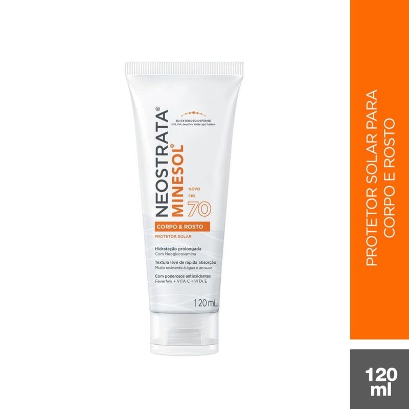 Protetor Solar Neostrata Minesol Corpo E Rosto Fps70 120ml