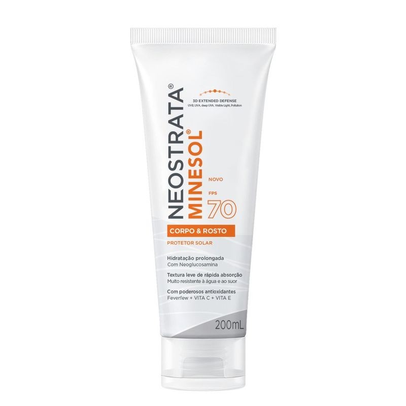 Protetor Solar Neostrata Minesol Corpo E Rosto Fps70 200ml