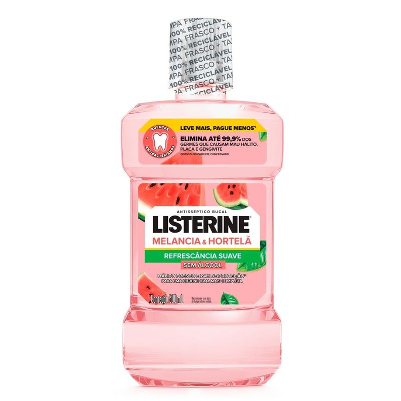 Listerine Antisséptico Melancia E Hortela 500ml