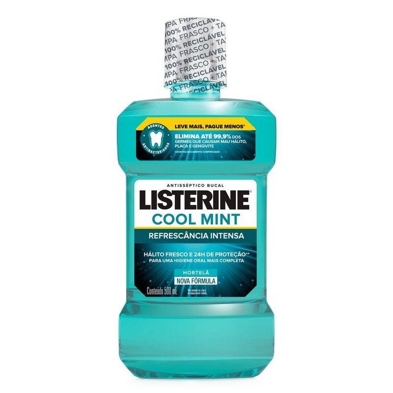Listerine Antisséptico Cool Mint Leve 500 Pague 350ml