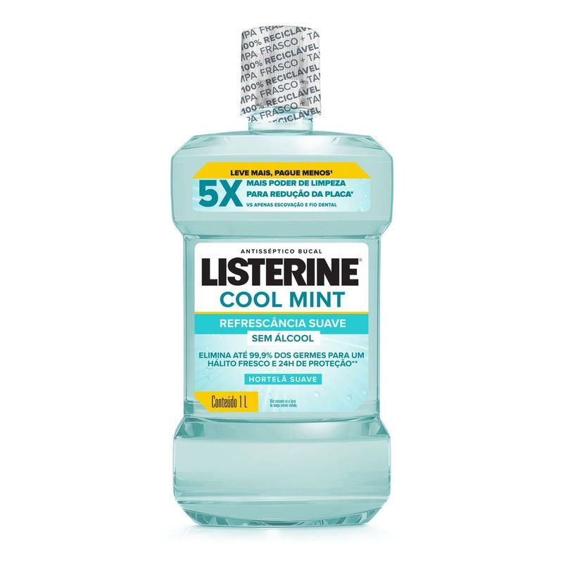 Listerine Antisséptico Cool Mint Zero 1 Litro