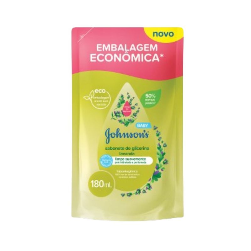 Sabonete Liquido Johnoson Baby Glicerina Lavanda Refil 180ml