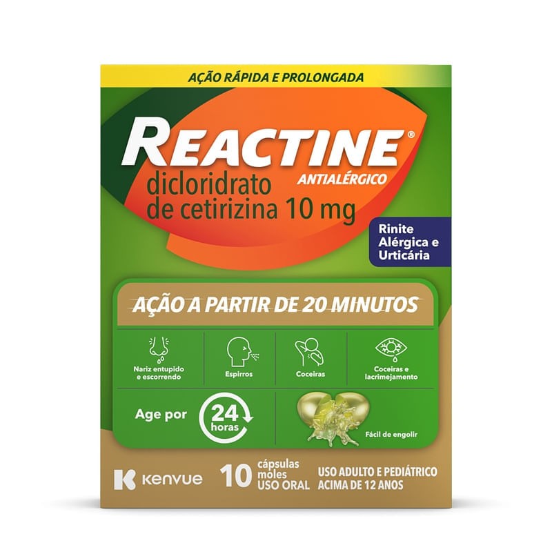 Reactine 10mg c/10 Capsulas Moles