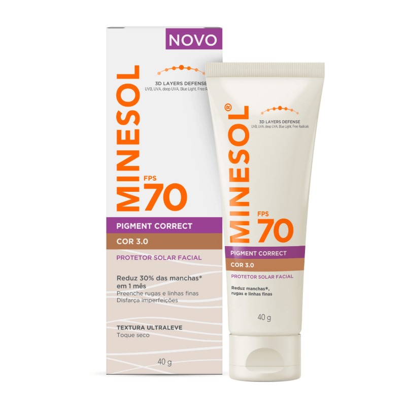 Protetor Solar Minesol Pigment Correct Fps70 Cor 3.0 40g