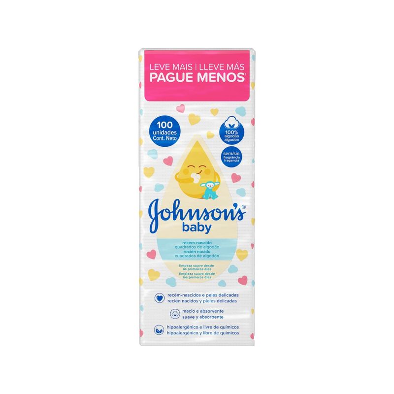 Algodao Johnson Quadrado Baby Com 100 Unidadesrnrn
