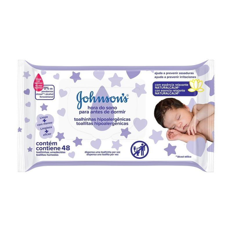 Lenco J&J Baby Toalhinhas Umedecidas Hora Do Sono Com 48