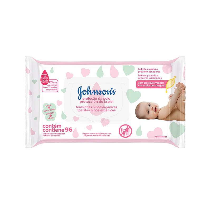 Lenco J&J Baby Umedecidos Extra Cuidado Com 96 Unidades