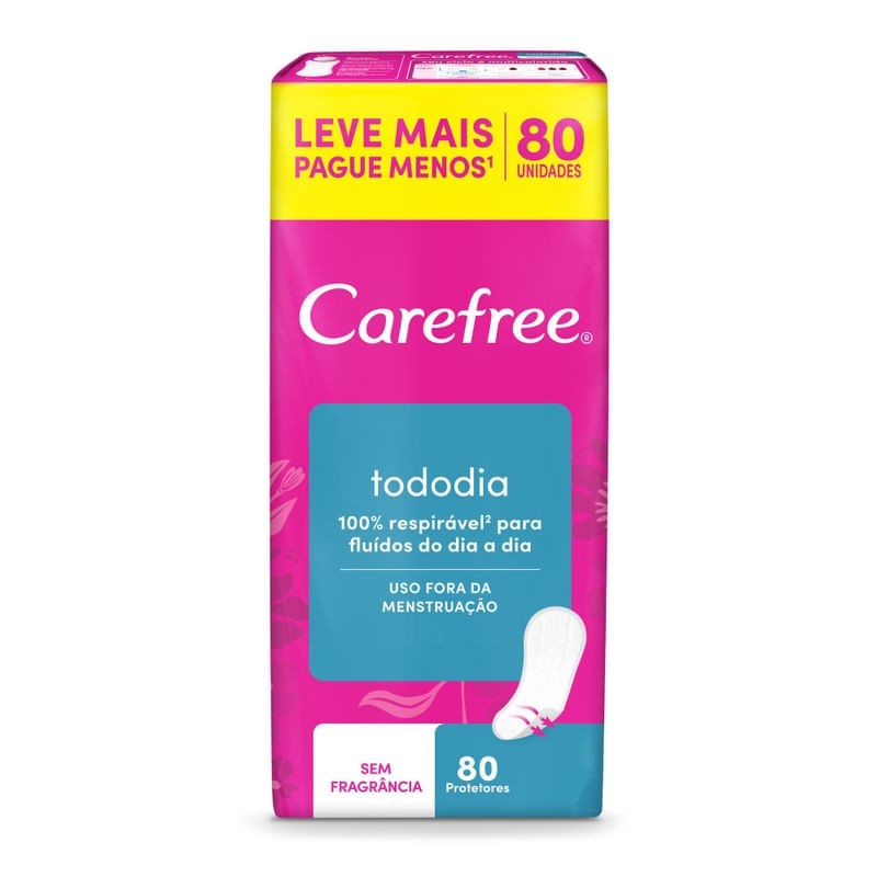 Absorvente Carefree sem Perfume Lv+pg- 80 un