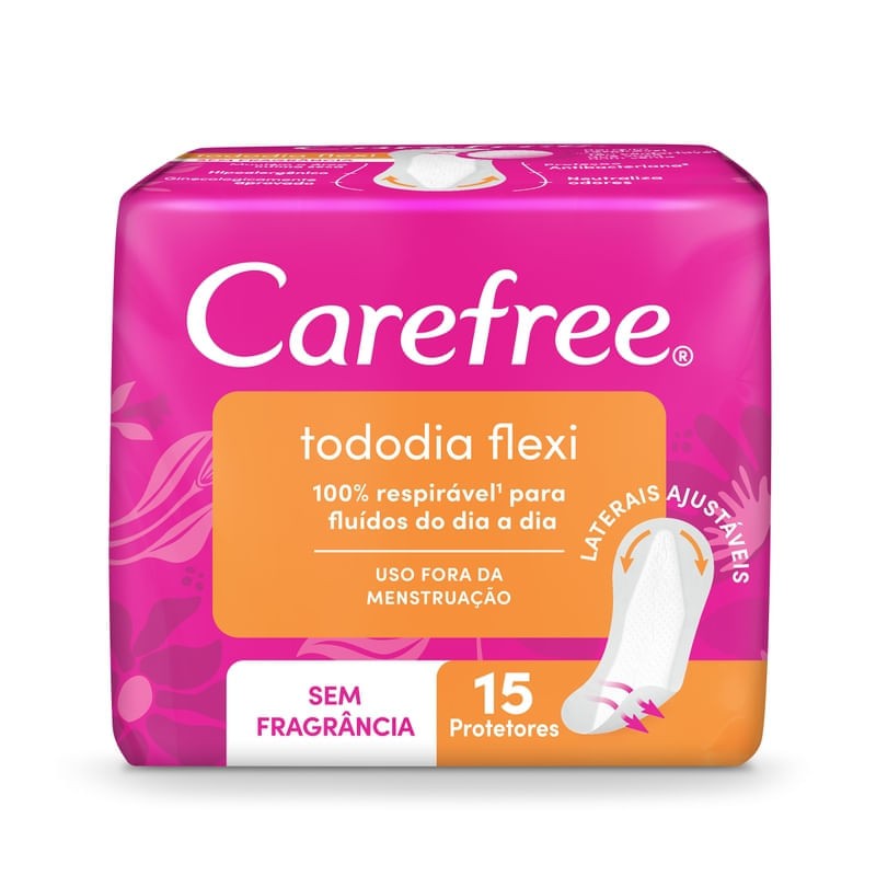 Protetor Diário Flexi Carefree Neutr sem Perfume 15 un