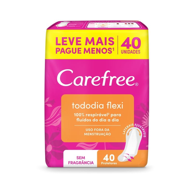 Protetor Diário Carefree Flex sem Abas 40 un