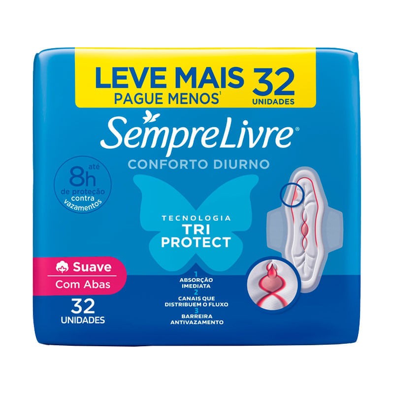 Absorvente Semprelive Adapt Plus com Abas 32 un