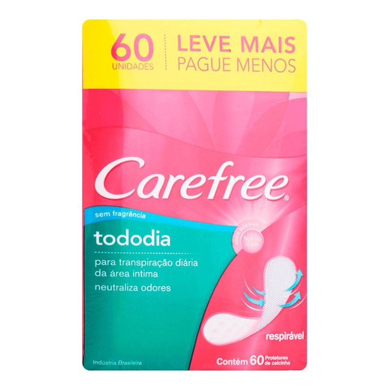 Protetor Diário Carefree 60 un Brisa sem Perfume