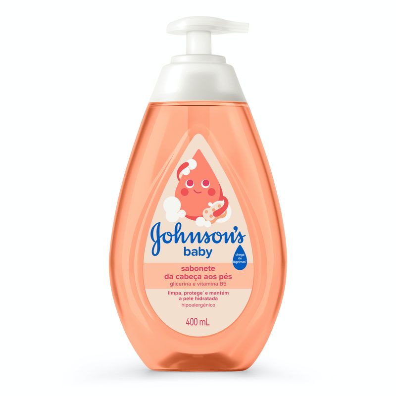 Sabonete Liquido Infantil Johnson's Baby Da Cabeca Aos Pes Glicerina Com 400ml