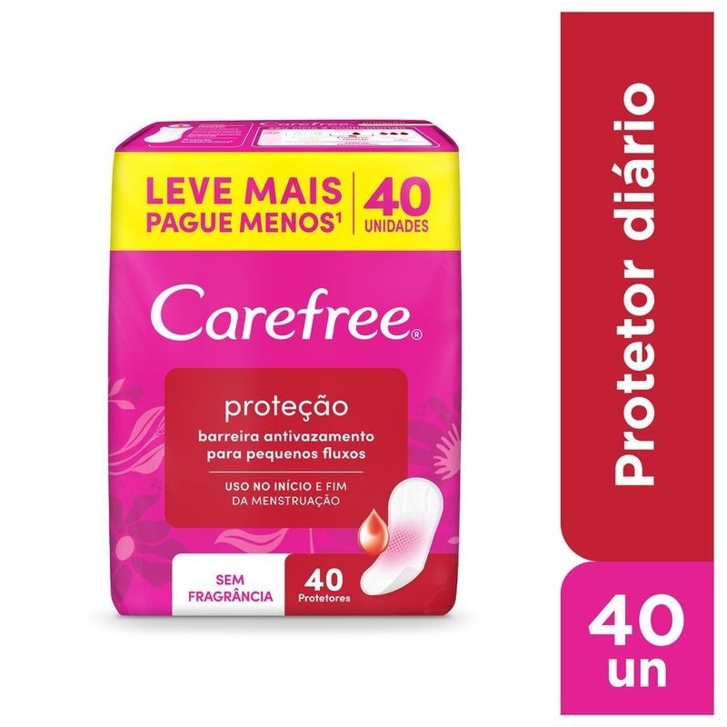 Protetor Diário Carefree Neut sem Perfume 40 un