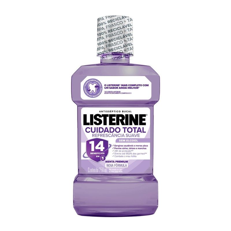Listerine Antisséptico Cuidado Total Zero Alcool 250ml