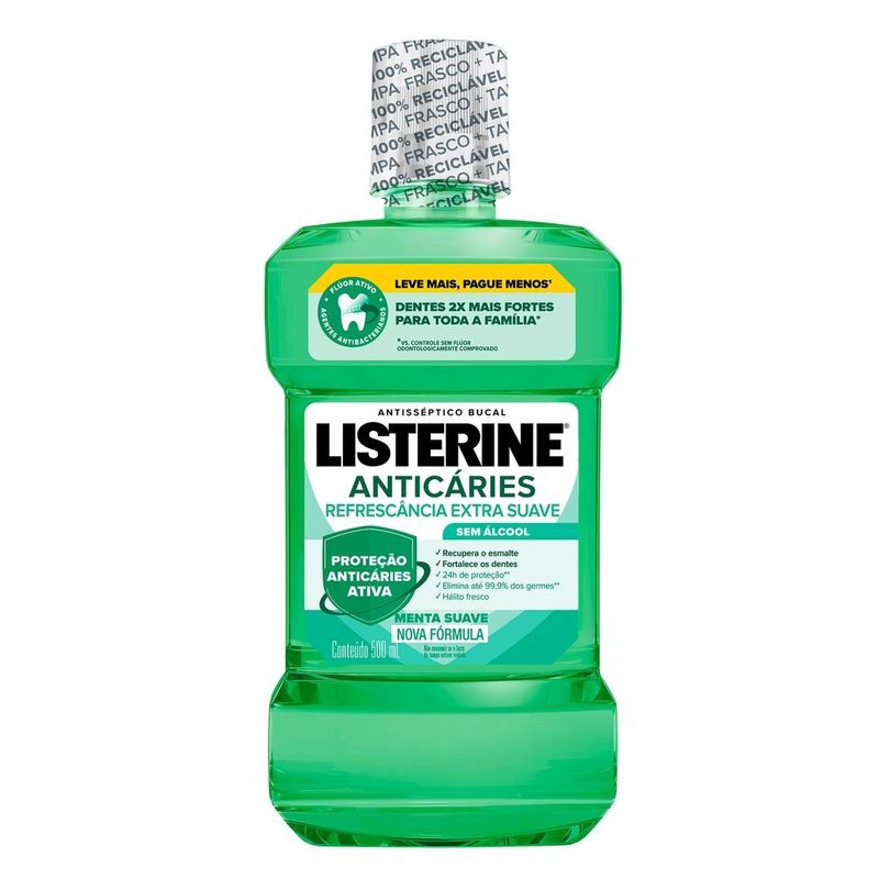 Listerine Antisséptico Anticaries Zero 500ml