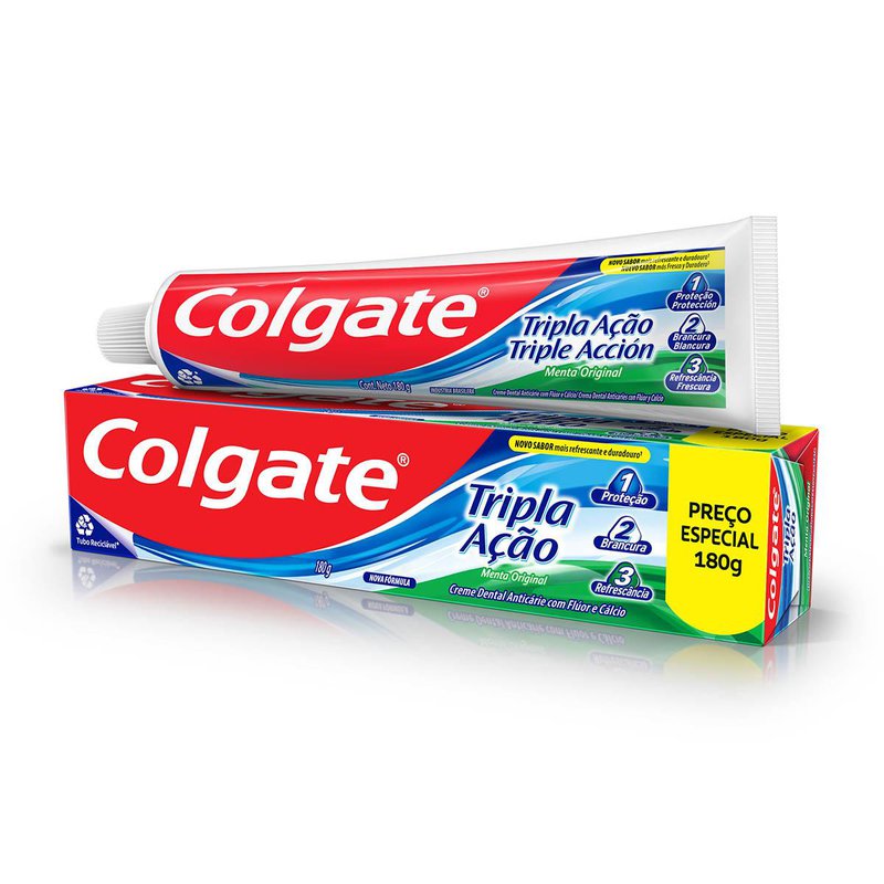 Creme Dental Colgate Tripla Acao Leve 180g Pague 140g