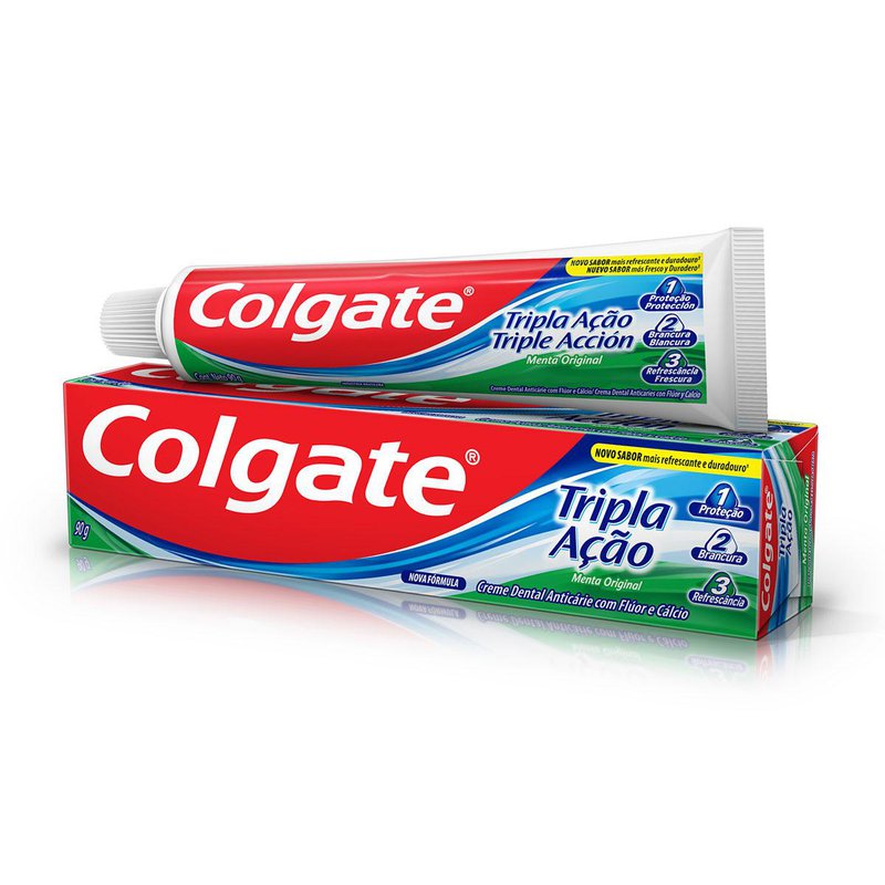 Creme Dental Colgate Tripla Acao 90g Com 12 Unidades