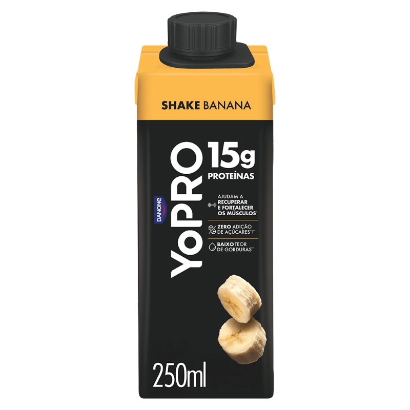 Bebida Lactea UHT Banana Zero Lactose Yopro 15g High Protein 250ml