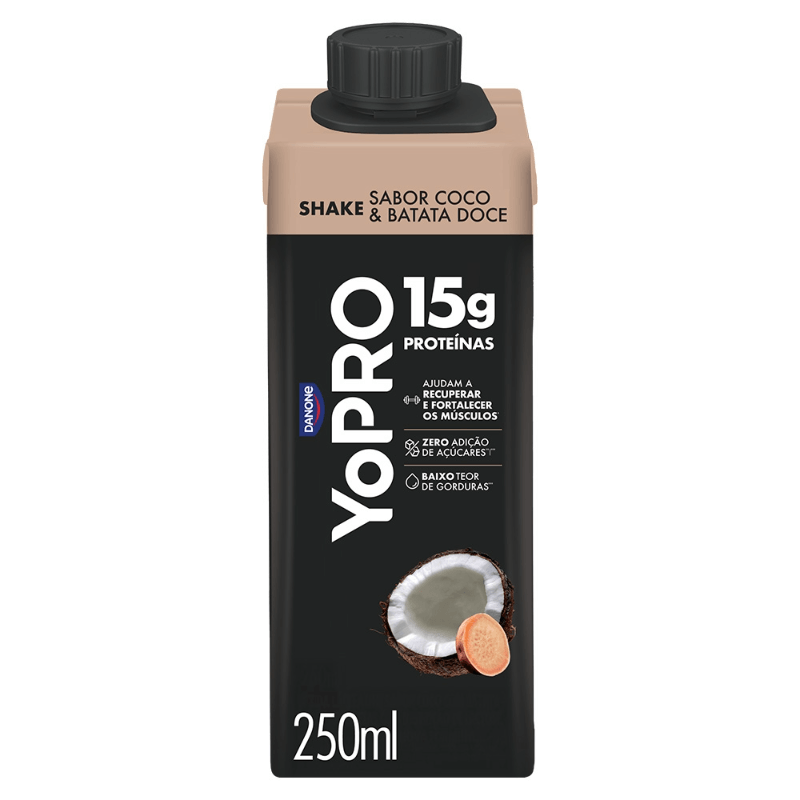 Bebida Lactea UHT Coco Com Batata Doce Zero Lactose Yopro 15g High Protein 250ml