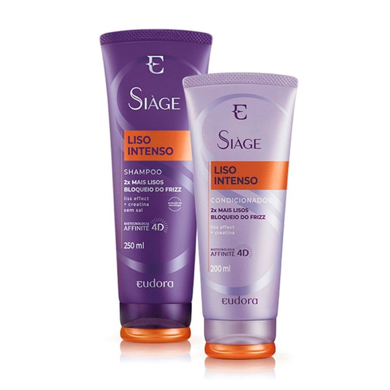 Pack Shampoo 250ml + Condicionador 200ml Liso Intenso Eudora Siage