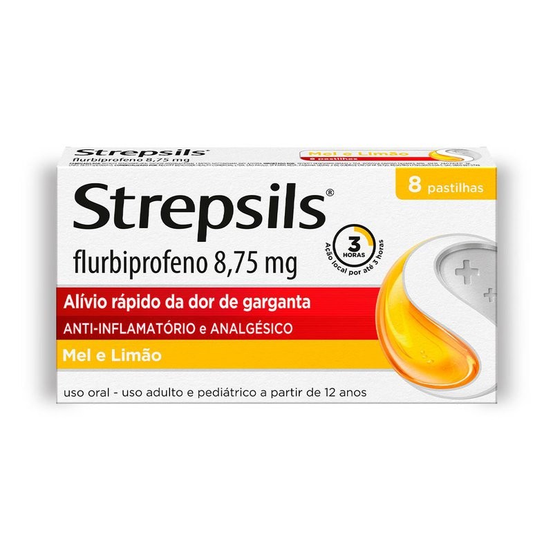 Strepsils Mel E Limao c/8 Pastilhas
