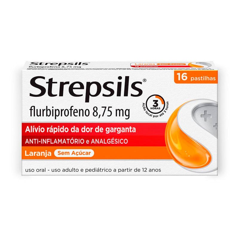 Strepsils Laranja Sem Acucar c/16 Pastilhas