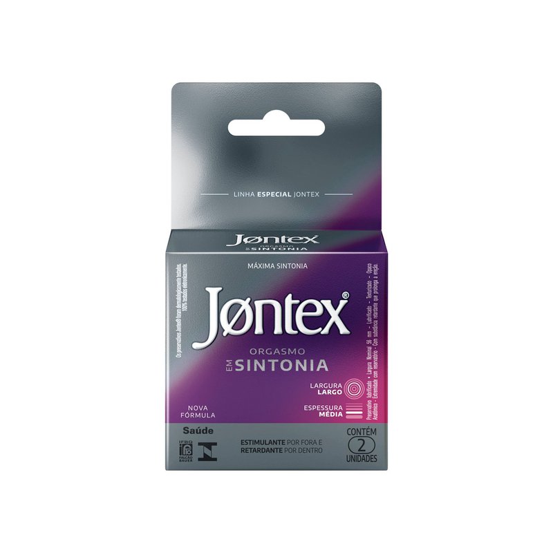 Preservativo Jontex Lubrificado Orgasmo Em Sintonia Com 2 Unidades