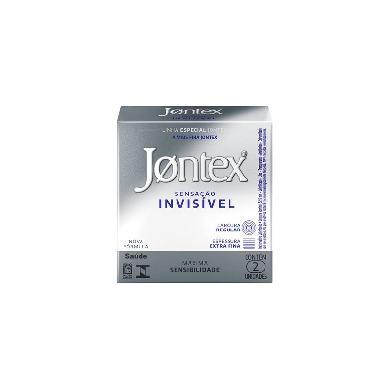 Preservativo Jontex Sensacao Invisivel 2 Unidades