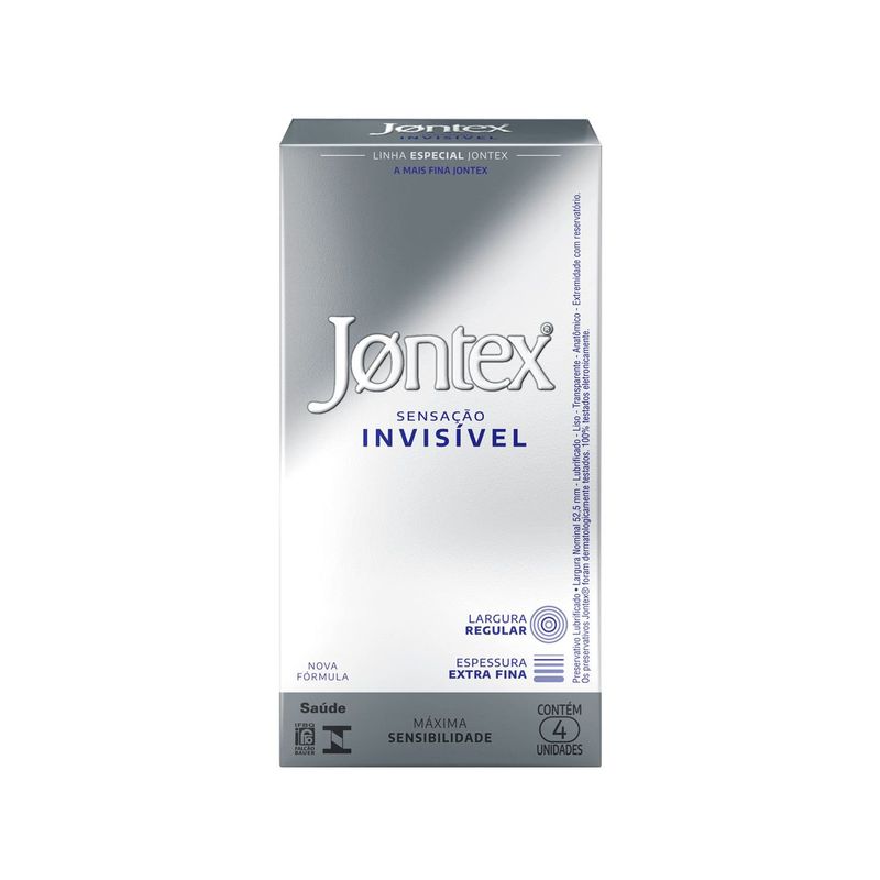 Preservativo Jontex Sensacao Invisivel 4 Unidades
