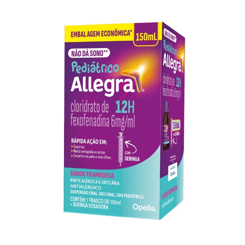Allegra Pediatrico Suspensão 150ml c/dosador Seringa