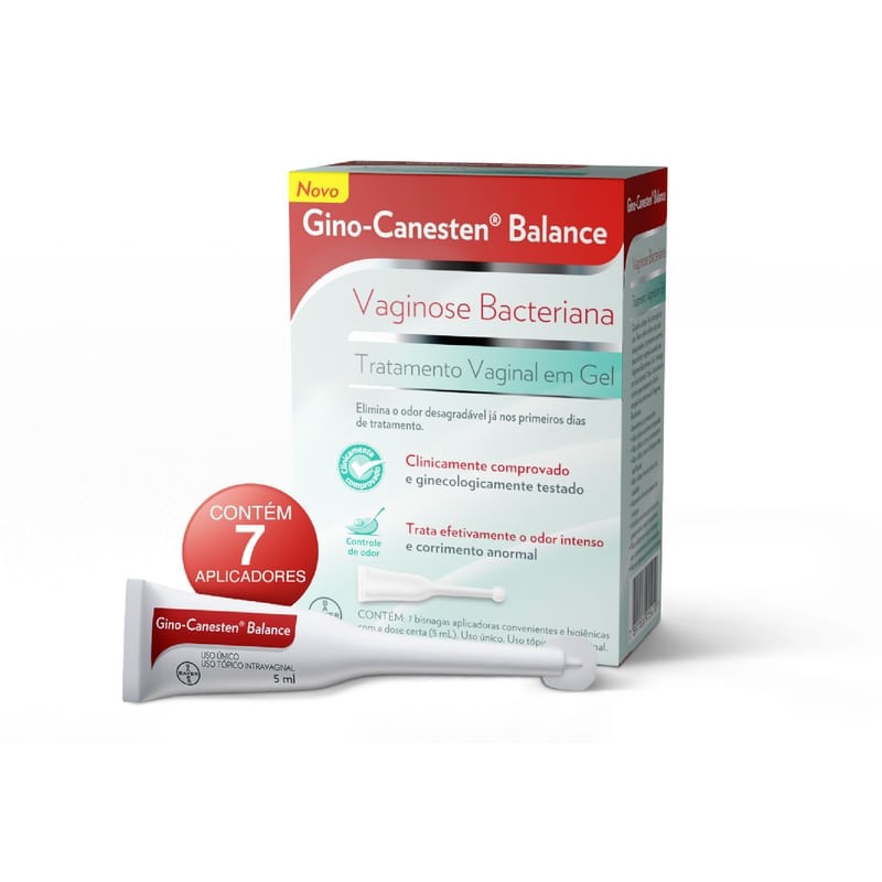 Gino Canesten Balance Gel Vaginal c/ 7 Aplicadores De 5ml Cada