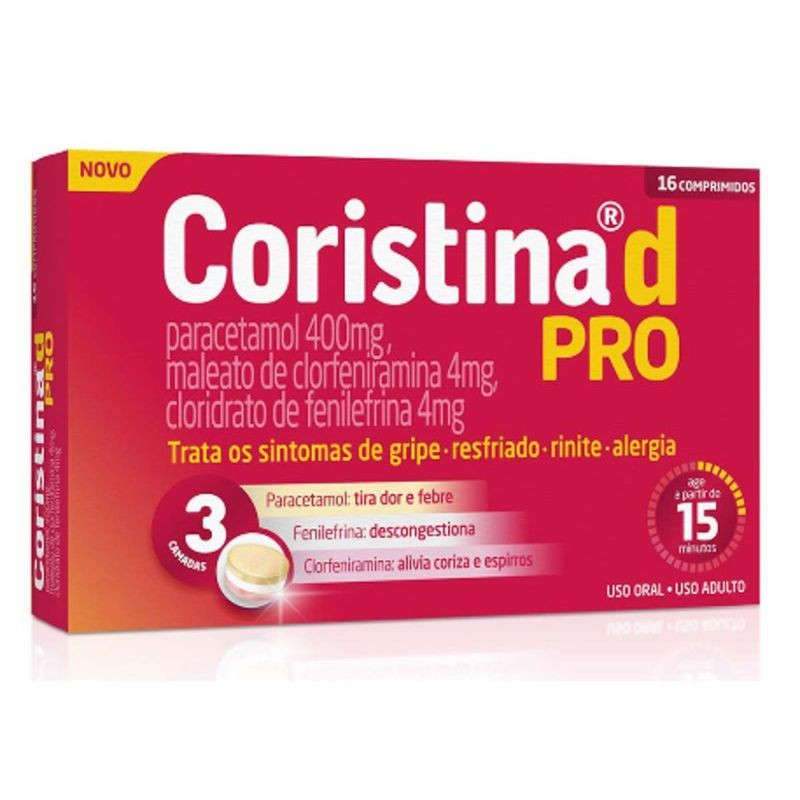 Coristina D Pro 400mg 4mg 4mg c/16 Comprimidos