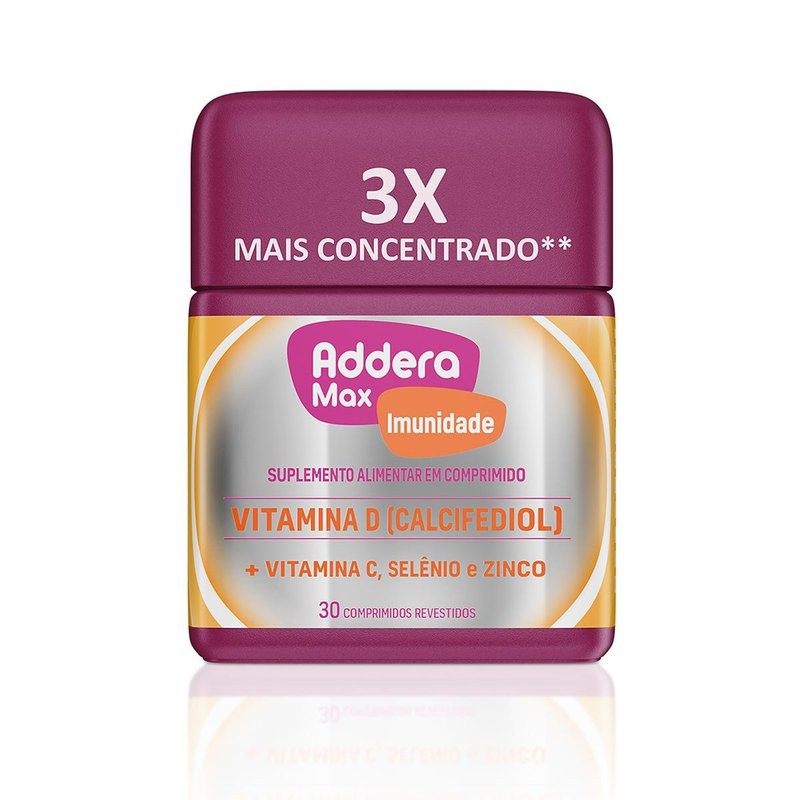 Suplemento Addera Max Imunidade Frasco 30 Comprimidos Revestidos