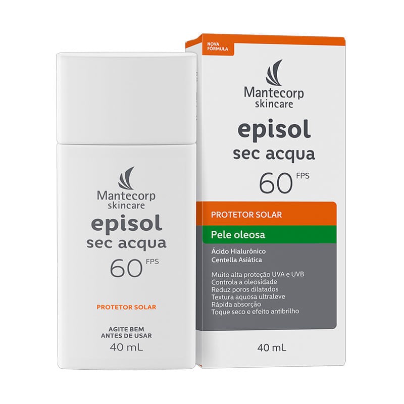 Episol Protetor Solar Facial Sec Acqua Toque Seco Fps60 Frasco 40ml