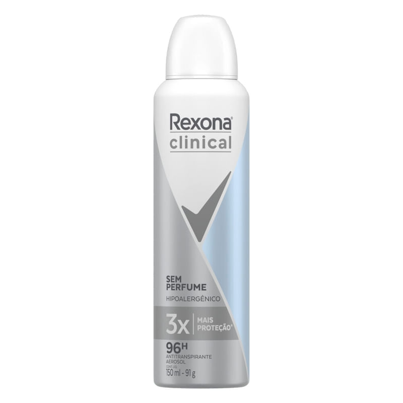 Rexona Clinical Aerossol Feminino Sem Perfume 150ml