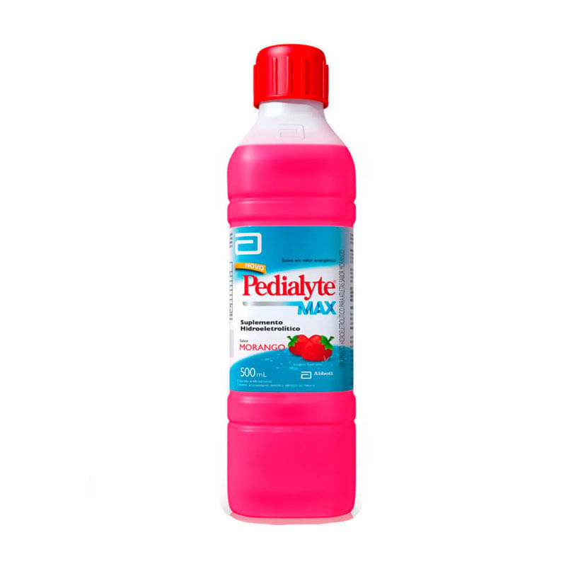 Repositor Hidroeletrolitico Com Zinco Morango Pedialyte Max Garrafa 500ml Soluçao Oral Esteril