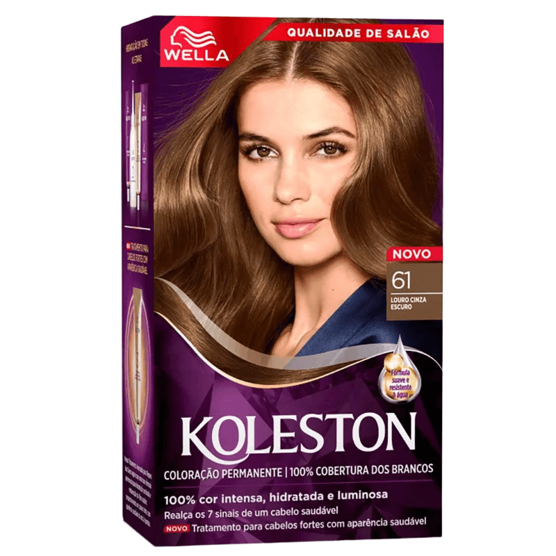 Tintura Capilar Koleston Cor Louro Cinza Escuro 61 Wella