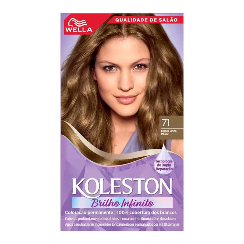 Tintura Capilar Koleston Cor Louro Cinza Medio 71 Wella