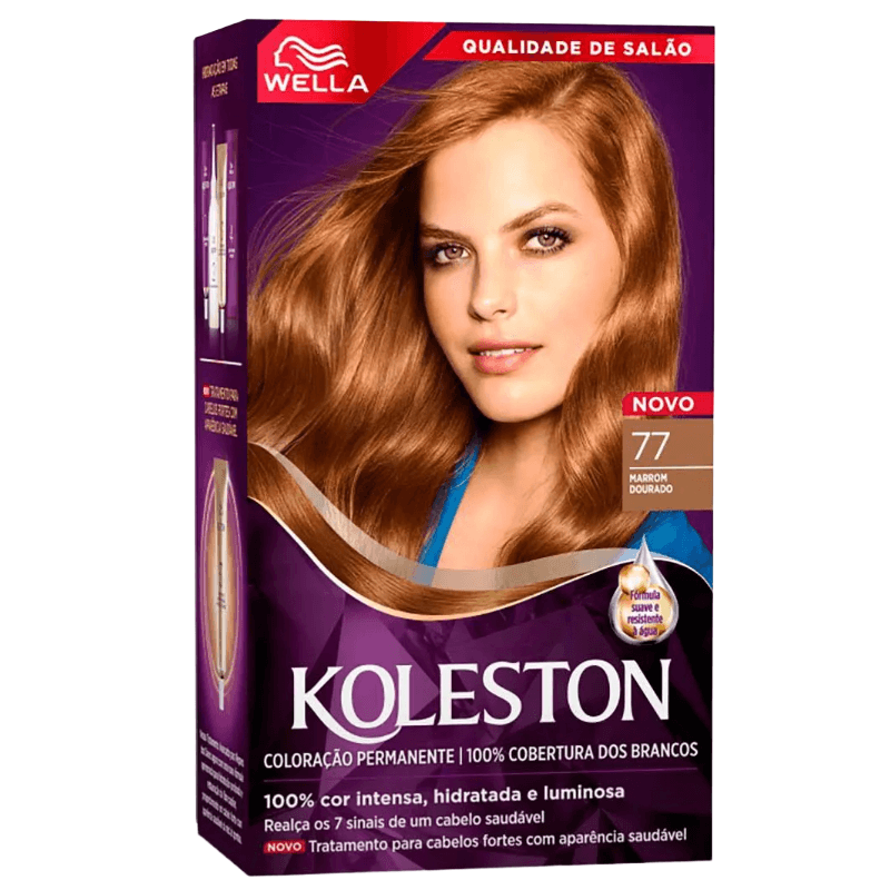 Tintura Capilar Koleston Cor Marrom Dourado 77 Wella
