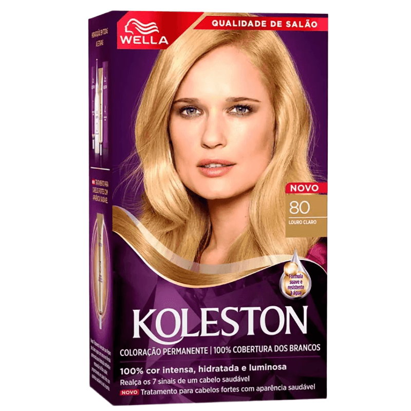 Tintura Capilar Koleston Cor Louro Claro 80 Wella