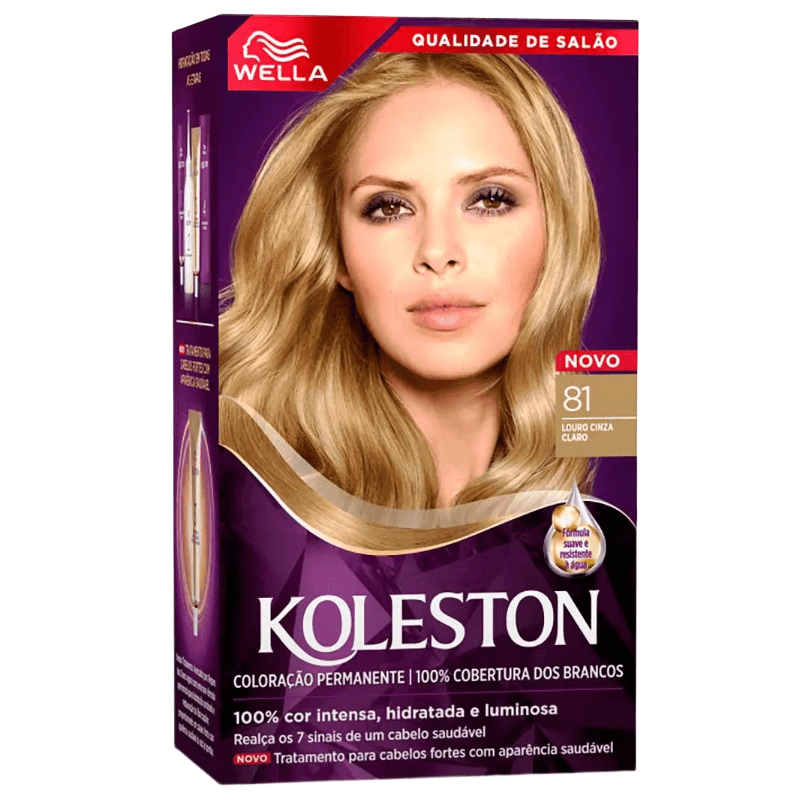 Tintura Capilar Koleston Cor Louro Cinza Claro 81 Wella