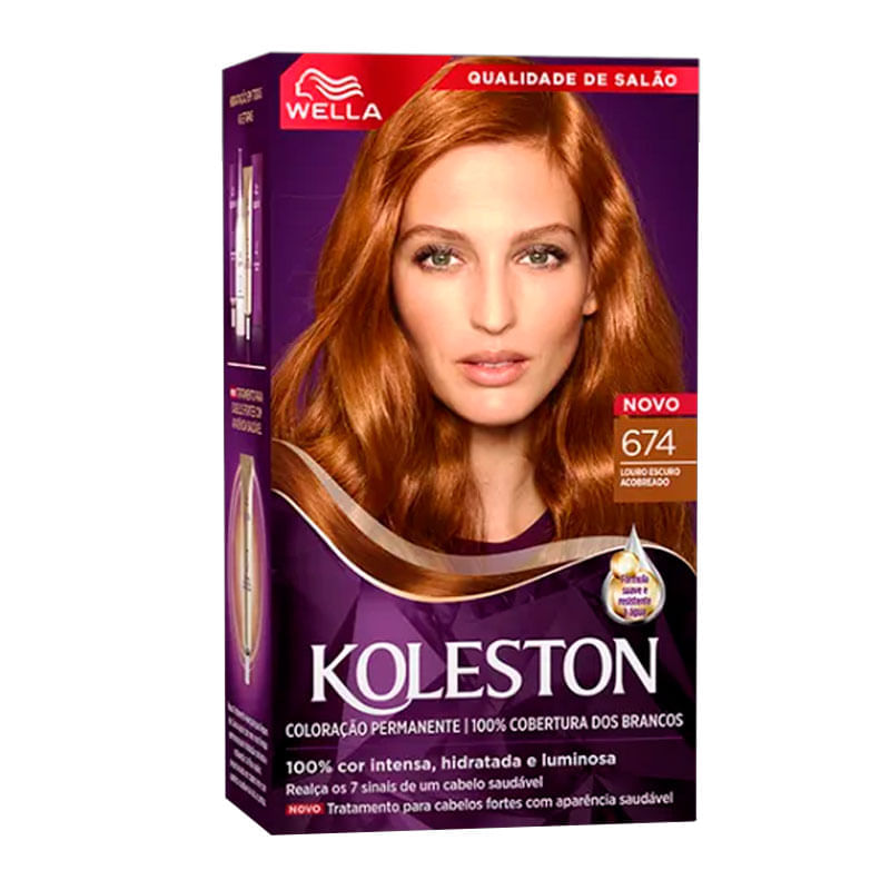 Tintura Capilar Koleston Cor Chocolate Acobreado 674 Wella