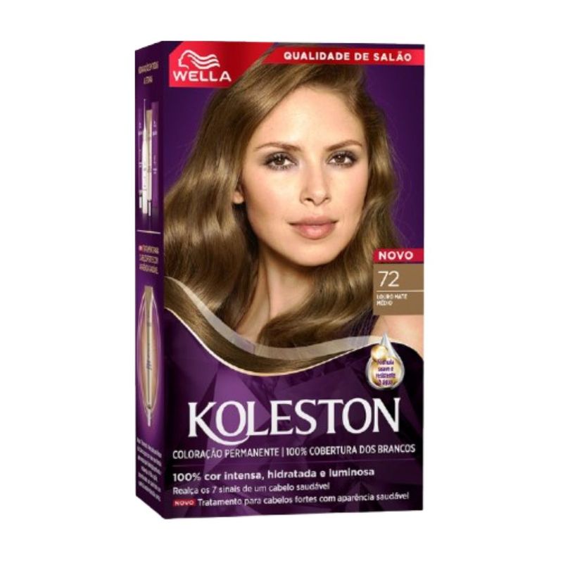 Tintura Capilar Koleston Cor Louro Mate Medio 72 Wella