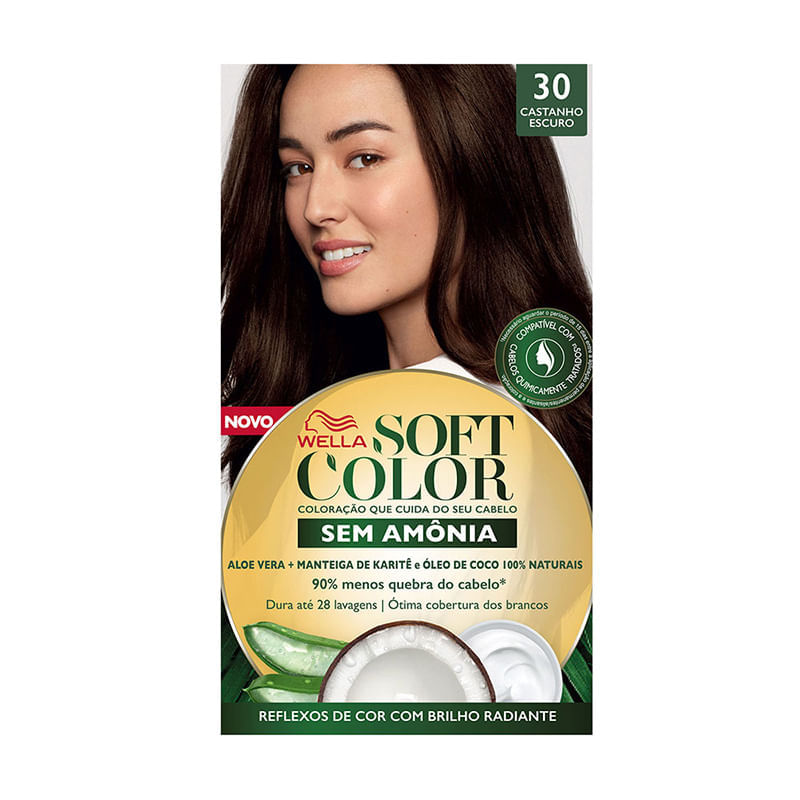 Tintura Capilar Soft Color Cor Castanho Escuro 30 Wella